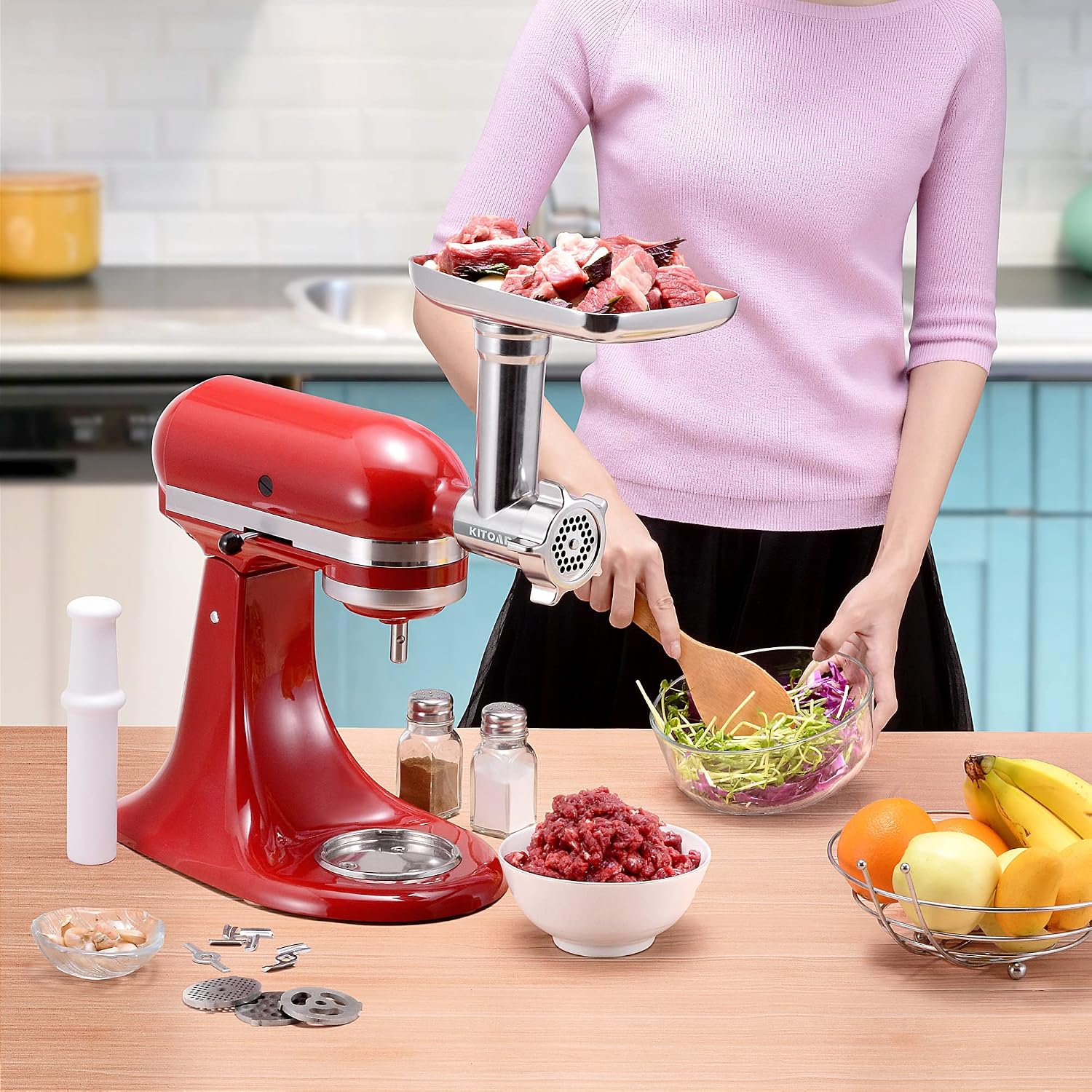 อุปกรณ์เสริมเครื่องบดเนื้อสแตน - Meat Grinder Attachment บทวิจารณ์และราคา
